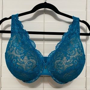 Third Love Lace Contour Plunge Bra Size 34H memory foam blue